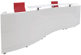 126 Inch Curved Wave High Gloss White 2-Person Welcome Desk