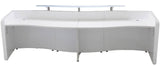 126 Inch Curved Wave High Gloss White 2-Person Welcome Desk