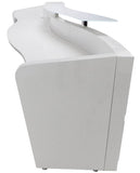 126 Inch Curved Wave High Gloss White 2-Person Welcome Desk