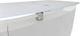 126 Inch Curved Wave High Gloss White 2-Person Welcome Desk