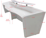 126 Inch Curved Wave High Gloss White 2-Person Welcome Desk
