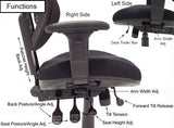 Multi-Function Mesh Chair w/Adjustable Sliding Seat Depth & Headrest