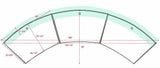 Three Person Standing Height Curved Welcome Desk with Glass Top