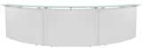 Three Person Standing Height Curved Welcome Desk with Glass Top