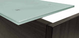 Three Person Standing Height Curved Welcome Desk with Glass Top