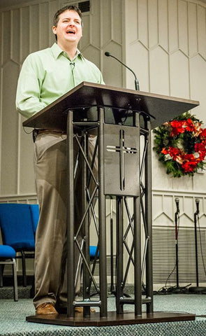 Dual Triangle Truss Pulpit With Drink Shelf