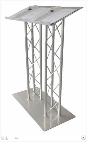 Dual Triangle Truss Light Weight All Aluminum Lectern