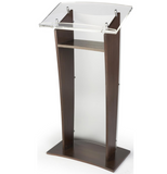 Wood Rostrum Podium With Frosted Front