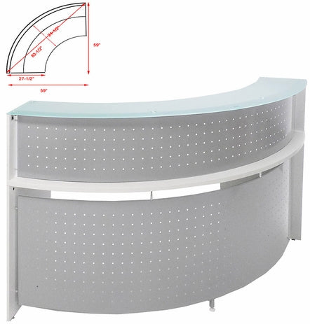 Semi-Circular Glass Top Reception/Welcome Desk