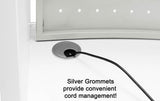 White 2-Person Wrap Around Glass Top Reception Desk
