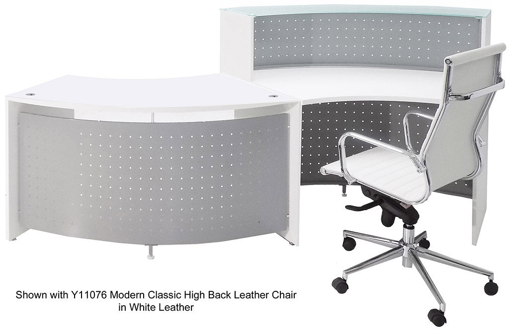 Semi-Circular Glass Top Reception Desk