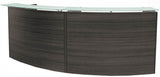 Two Person Standing Height Curved Welcome Desk with Glass Top