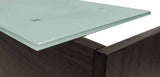 Two Person Standing Height Curved Welcome Desk with Glass Top