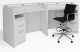 Two Person Standing Height Curved Welcome Desk with Glass Top
