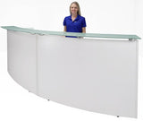 Two Person Standing Height Curved Welcome Desk with Glass Top