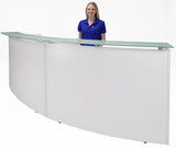 Two Person Standing Height Curved Welcome Desk with Glass Top