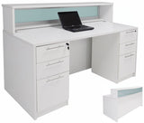 66 Inch White Dual Height Reception