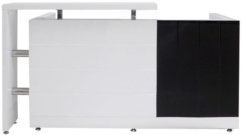 79 Inch Black and White High Gloss Reception Desk