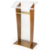 Wood Rostrum Podium With Frosted Front