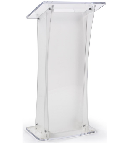 Frosted Acrylic Podium for Floor with Collapsible Design