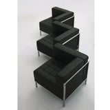 Contemporary Black Leather Left Corner Chair