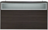 71 Inch Charcoal Woodgrain Reception Desk w/Frosted Glass Panel