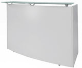 One Person Standing Height Curved Welcome Desk with Glass Top