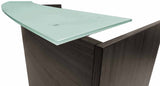 One Person Standing Height Curved Welcome Desk with Glass Top