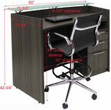 One Person Standing Height Curved Welcome Desk with Glass Top