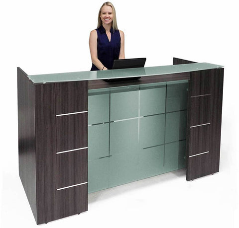 Standing Height Glass Front Reception Welcome Desk